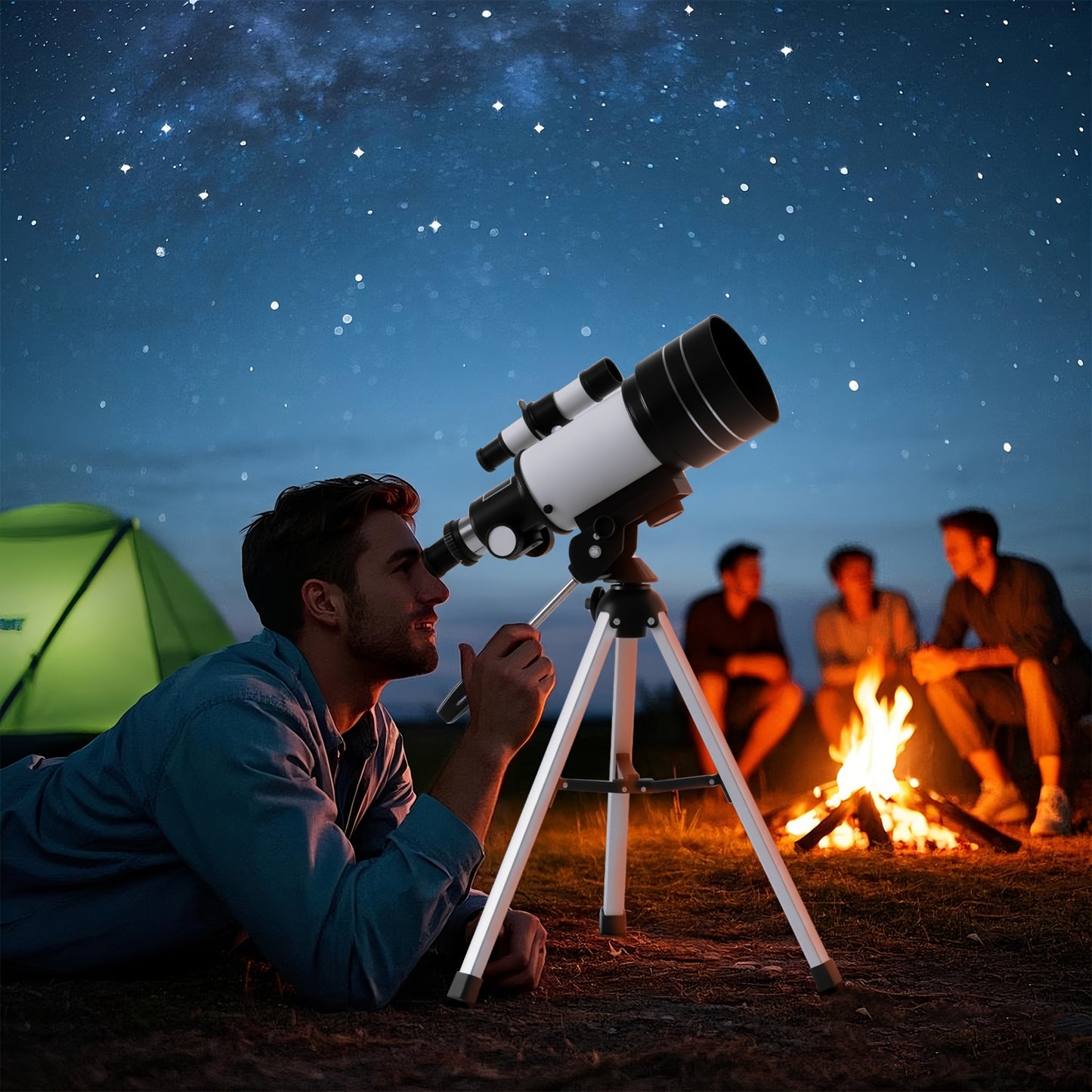 UBSSO 150X High Power Telescope, 70mm Aperture Telescope Astronomy For Adults, Portable Monocular Telescope With 3 Eyepiece white+black