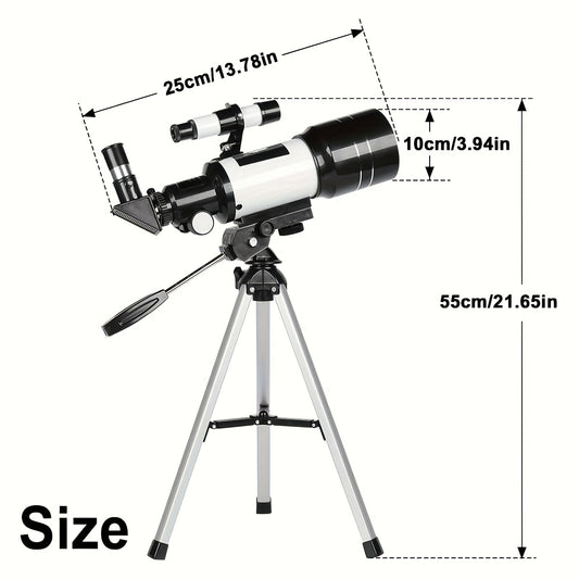 150X High Magnification 70mm Aperture Astronomical Telescope with Tripod Mount (15X-150X) Portable Travel Telescope with Phone Adapter Blue