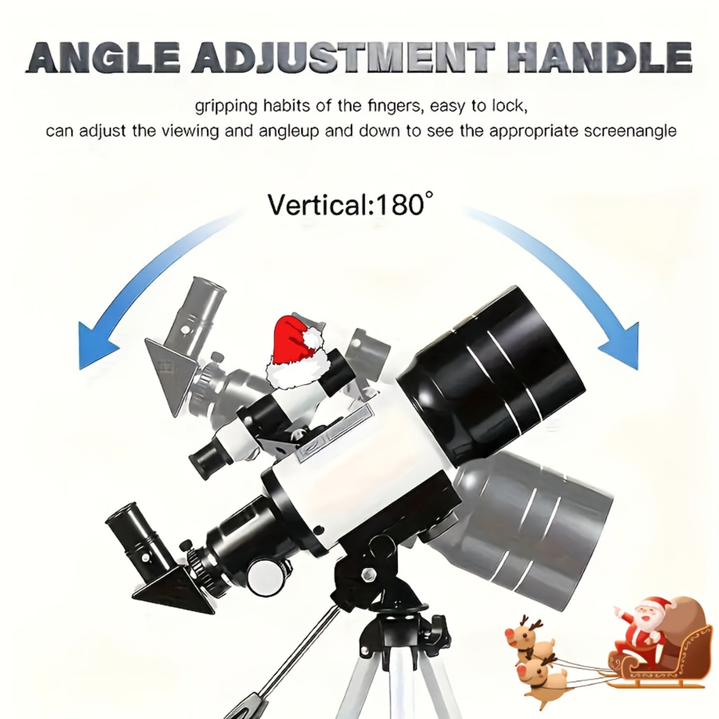 150X High Magnification 70mm Aperture Astronomical Telescope with Tripod Mount (15X-150X) Portable Travel Telescope with Phone Adapter Black