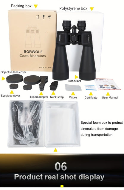 UBSSO 10X50 High Magnification HD Professional Zoom Binoculars Telescope for Bird Watching and Hunting,camping, exploration, shooting, fishing,Black