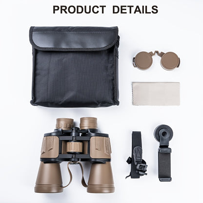 UBSSO 10X50 Binoculars for Adults High Powered With Phone Adapter Ideal For Bird Watching, Travel ,Hunting, Green