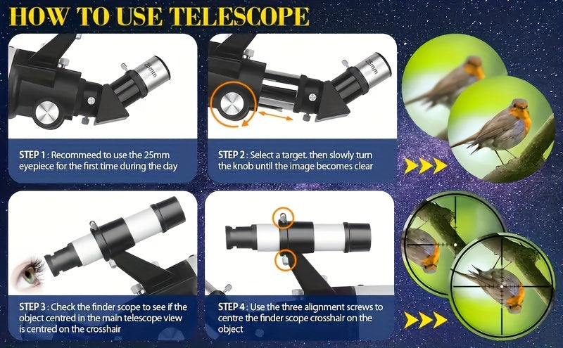 UBSSO Astronomical Telescope, 80mm Aperture 600mm Telescopes For Adults Astronomy, Fully Mult-Coated High Powered Refracting Telescope，white