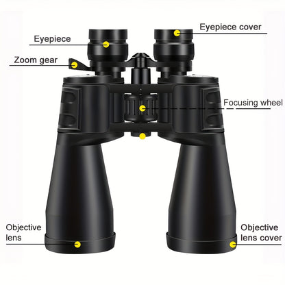 10x50 HD adult binoculars, High Magnification Long Range Zoom Binoculars, HD Professional Binoculars for Camping Hiking，bird watching, cruising, Black