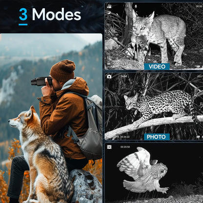 UBSSO 10X25 Binoculars Infrared Binoculars with HD Screen & 32GB Card, Capture Crisp Photo & Video, for Hunting, Camping, Apocalypse Gear,Black