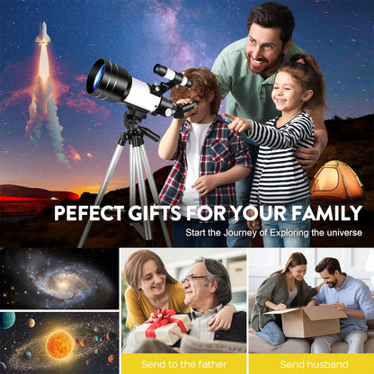 UBSSO Astronomical Astronomical Telescope 150X High-Powered,Portable with 70mm Aperture, For Education, Exploration, Toys Gifts, Christmas Gift