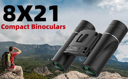 800X25 Binocular for Adults with BAK4 Prism Lens High Powered Mini Pocket Binoculars Telescope for Bird Watching, Hunting, Concert, Theater, Opera, Traveling, Sightseeing
