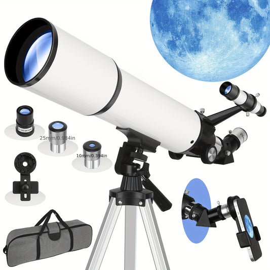 UBSSO Astronomical Telescope for Adults - 80mm Aperture 600mm Focal Length Refractor with Fully Multi-Coated Optics, 180x Max Magnification