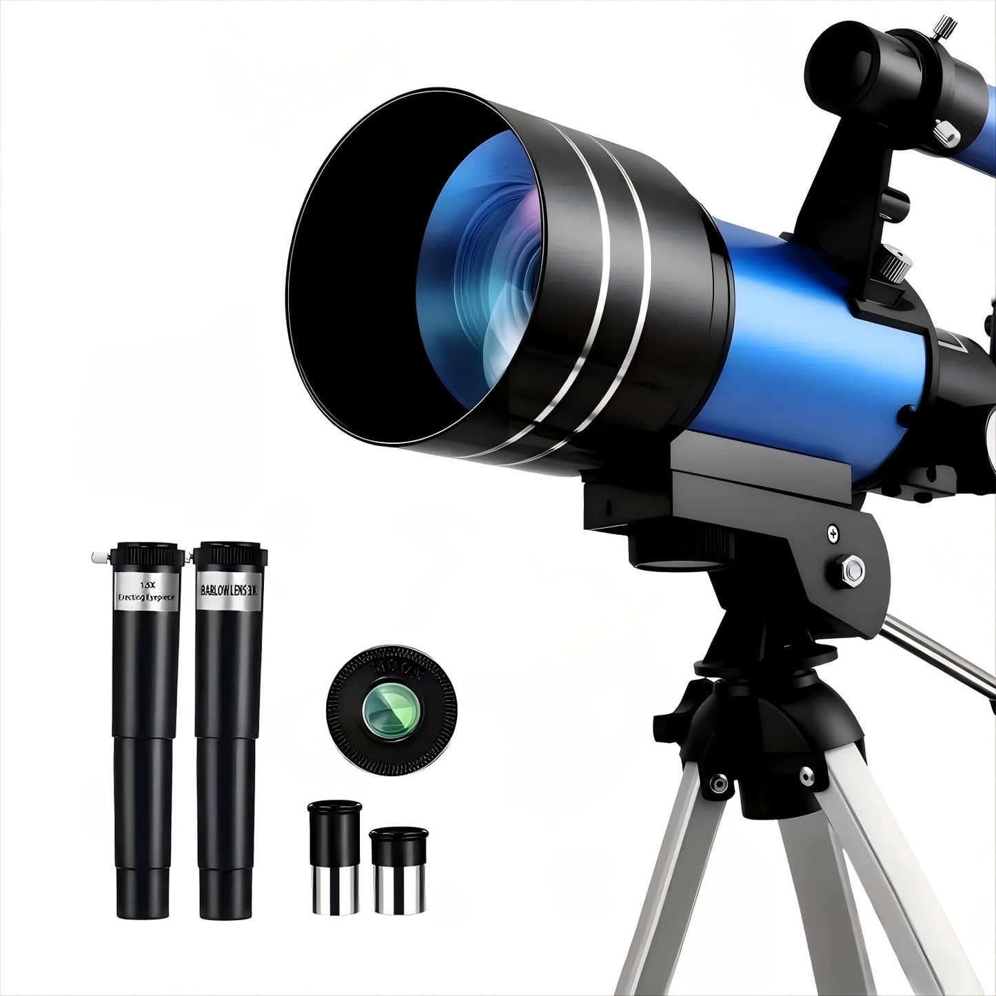 UBSSO Refractor Star Telescope for Adults: 70mm Aperture 300mm Focal Length 15X-150X，Ideal for Stargazing, Planetary Observation, Moon Exploration