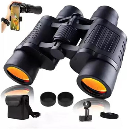 UBSSO 80x80 HD Binoculars for Adults, Waterproof  Fogproof with BAK-4 Prism Fully Multi-Coated Lens, for Bird Watching, Hunting, Travel，Black