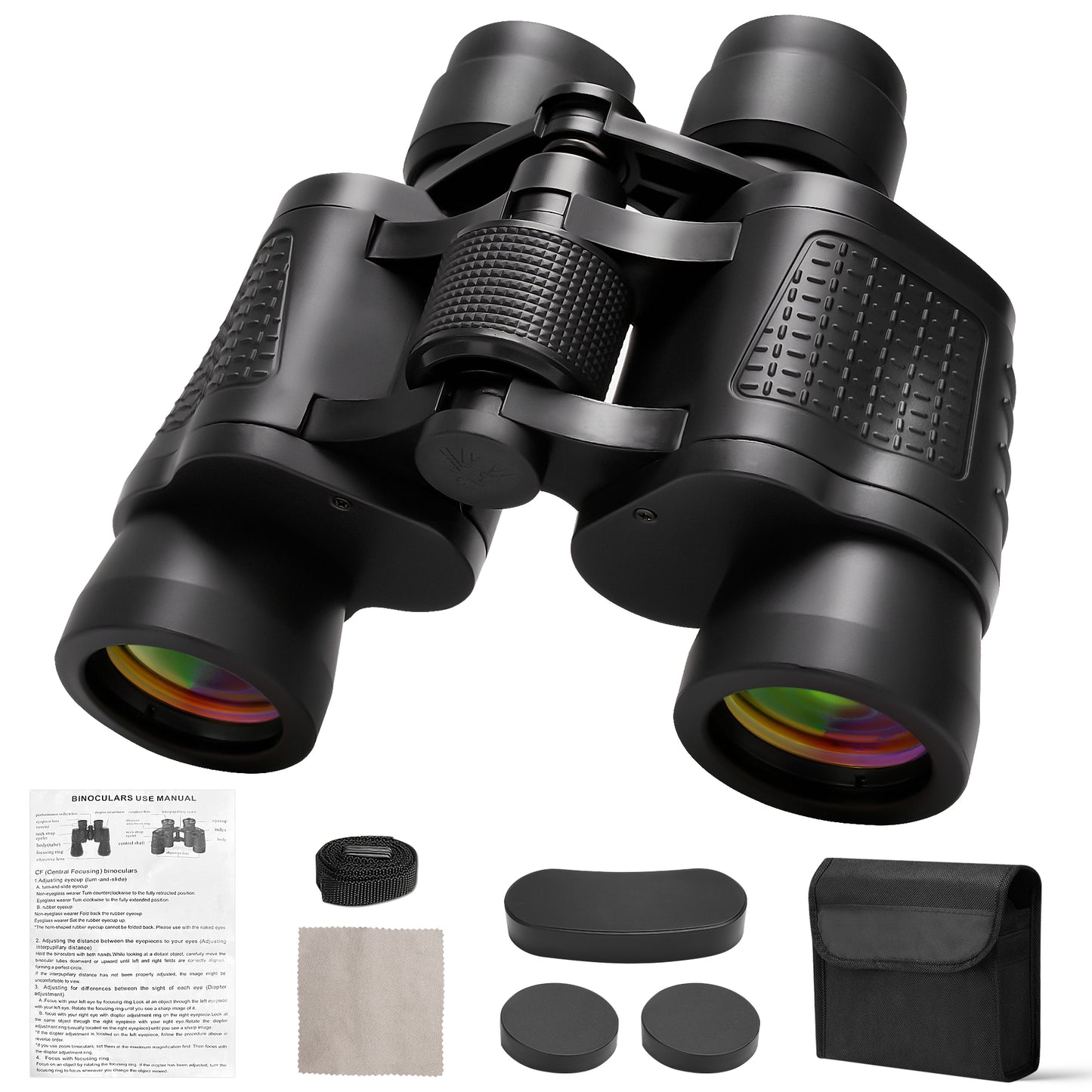 High Powered 80x80 Binoculars for Adults, HD Vision with 50mm Large Lens for Bird Watching, Hunting & Stargazing