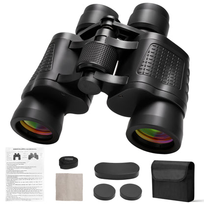 High Powered 80x80 Binoculars for Adults, HD Vision with 50mm Large Lens for Bird Watching, Hunting & Stargazing