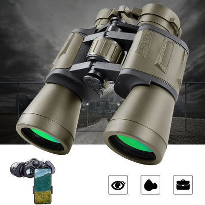 UBSSO 10X50 Binoculars for Adults High Powered With Phone Adapter Ideal For Bird Watching, Travel ,Hunting, Green