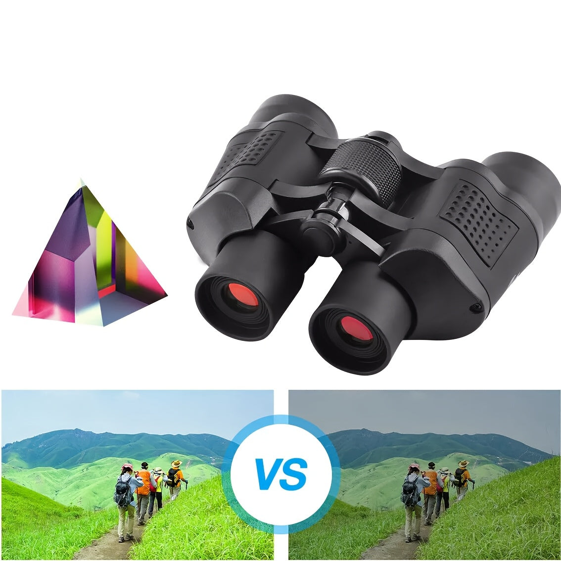 8X40 High Clarity Telescope Binoculars,High-Powered Telescope Coordinate High-Definition Binocular Telescope For Outdoor Camping Hiking,Black