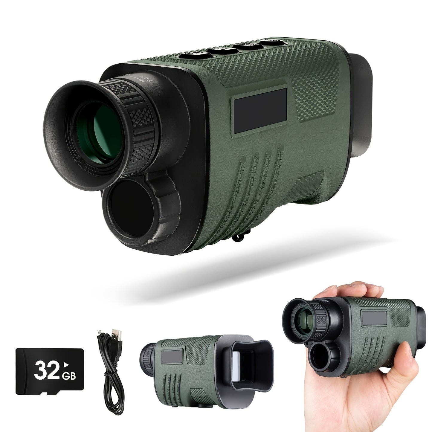 UBSSO Digital Infrared Vision Monocular Telescope 4K Digital Infrared with 2" Larger Screen, 8X Digital Zoom, Gray for  Hunting,Fishing,Camping, Gray
