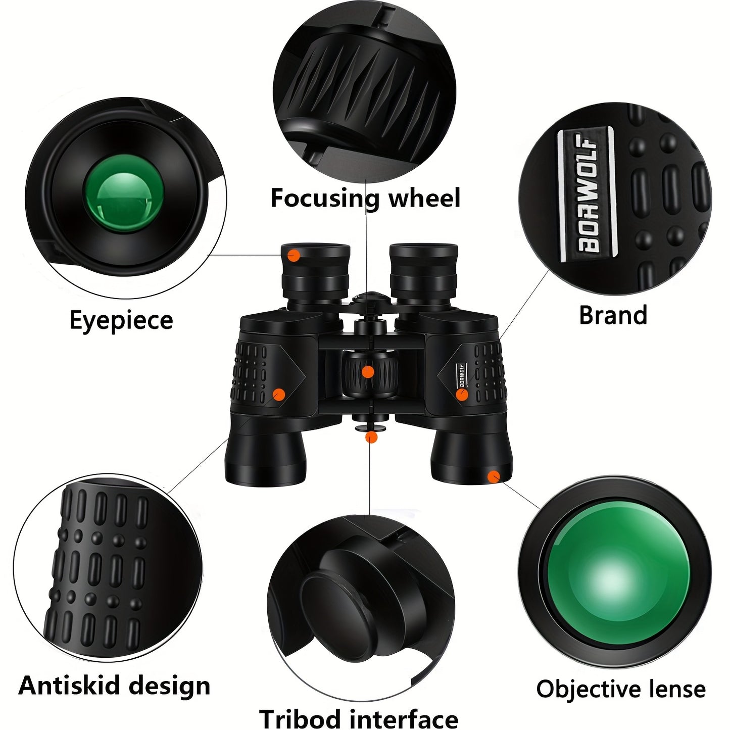 8X40 High Magnification Long Range Zoom Hunting Telescope Binoculars, HD Professional Zoom Bird Watching Bird Travel Hunting,Black, UBSSO﻿