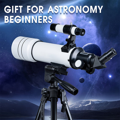 UBSSO Telescope 70 mm Aperture 400 mm Refractor Astronomical Portable Telescope for Adults Beginners with Tripod Carrying Bag White