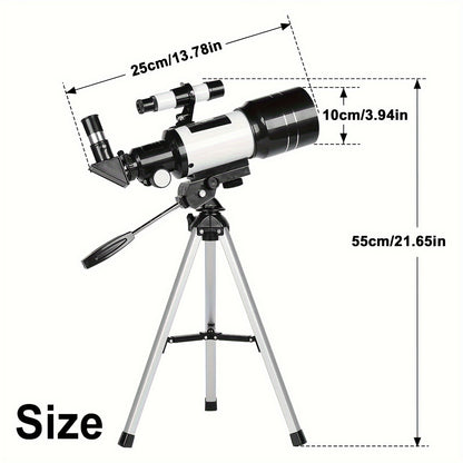 150X70 Astronomical Telescope, Aperture Telescope For Adults High Power, Portable Monocular Telescope With Tripod Phone Holder,Blue