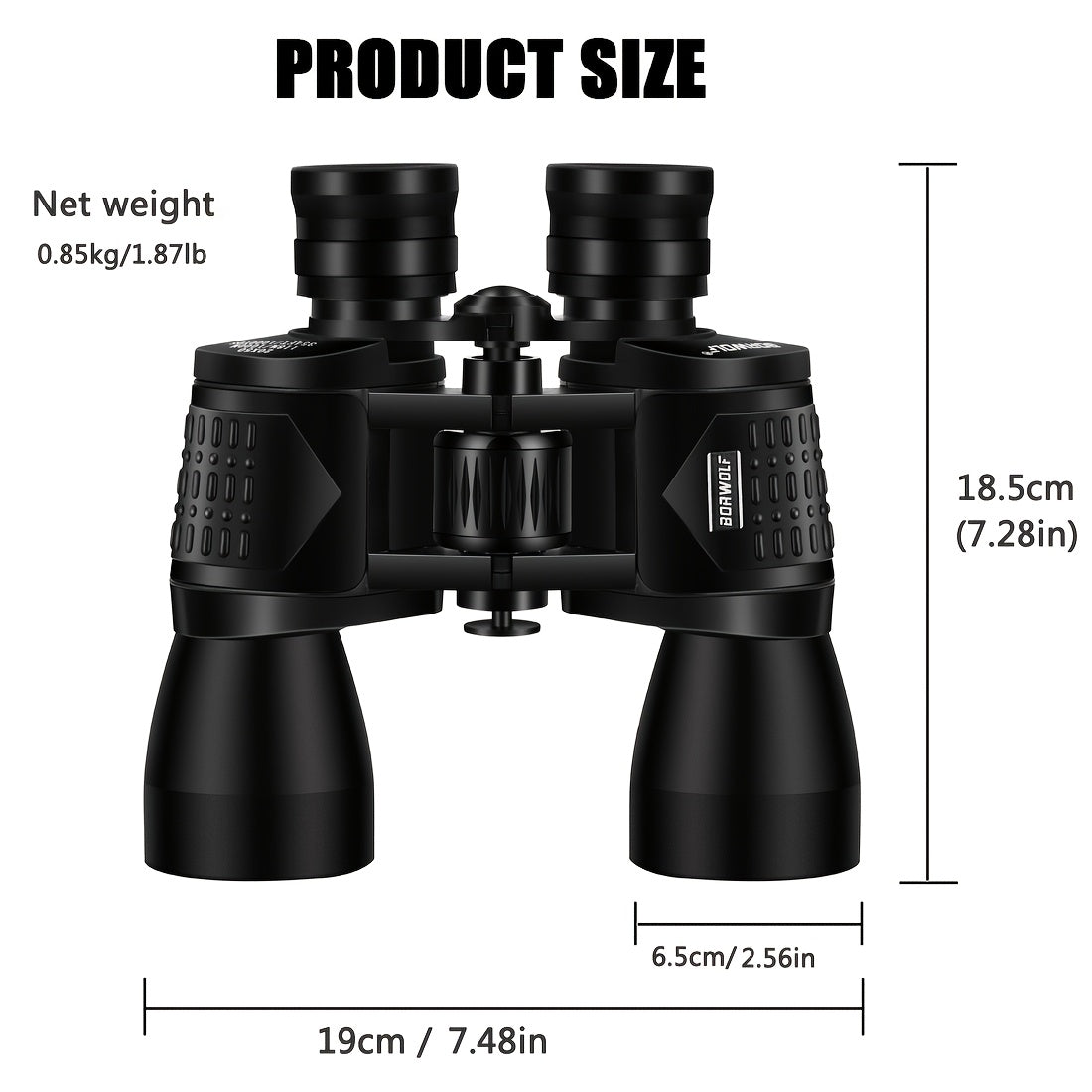 UBSSO 10X50 High Definition Binoculars,Center Focus, Rubber Material,with 50mm Objective Lens, for Travel,Concerts, and Adventure Scenery, Black