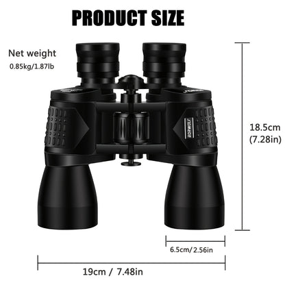 UBSSO 10X50 High Definition Binoculars,Center Focus, Rubber Material,with 50mm Objective Lens, for Travel,Concerts, and Adventure Scenery, Black