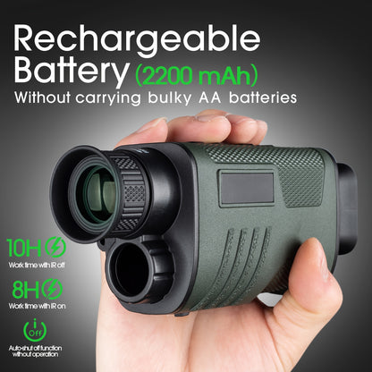 UBSSO Digital Infrared Vision Monocular Telescope 4K Digital Infrared with 2" Larger Screen, 8X Digital Zoom, Gray for  Hunting,Fishing,Camping, Gray