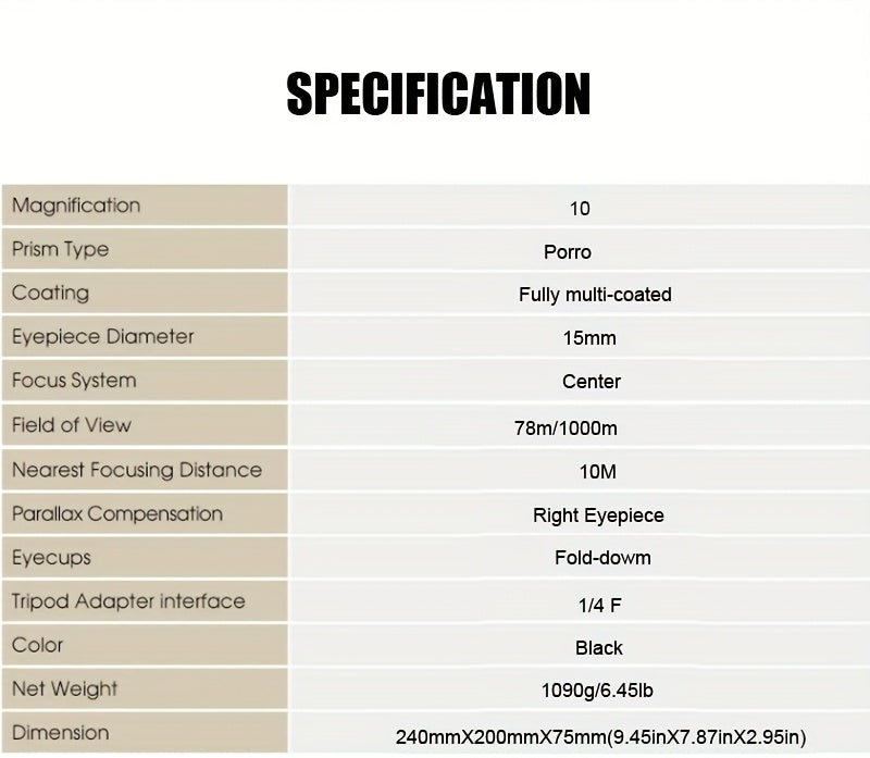 UBSSO 10x50 Powerful Binoculars Telescope HD Professional Zoom for Bird Watching and Watching Moon Moon Crater,cruising, and travel telescope,Black