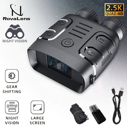 UBSSO Lens 2.5K Binoculars Goggles HD 10X Zoom, Day Use 800m Range, Photo Video Recording for Hunting,Fishing,Camping with 2.4" Screen,Gold