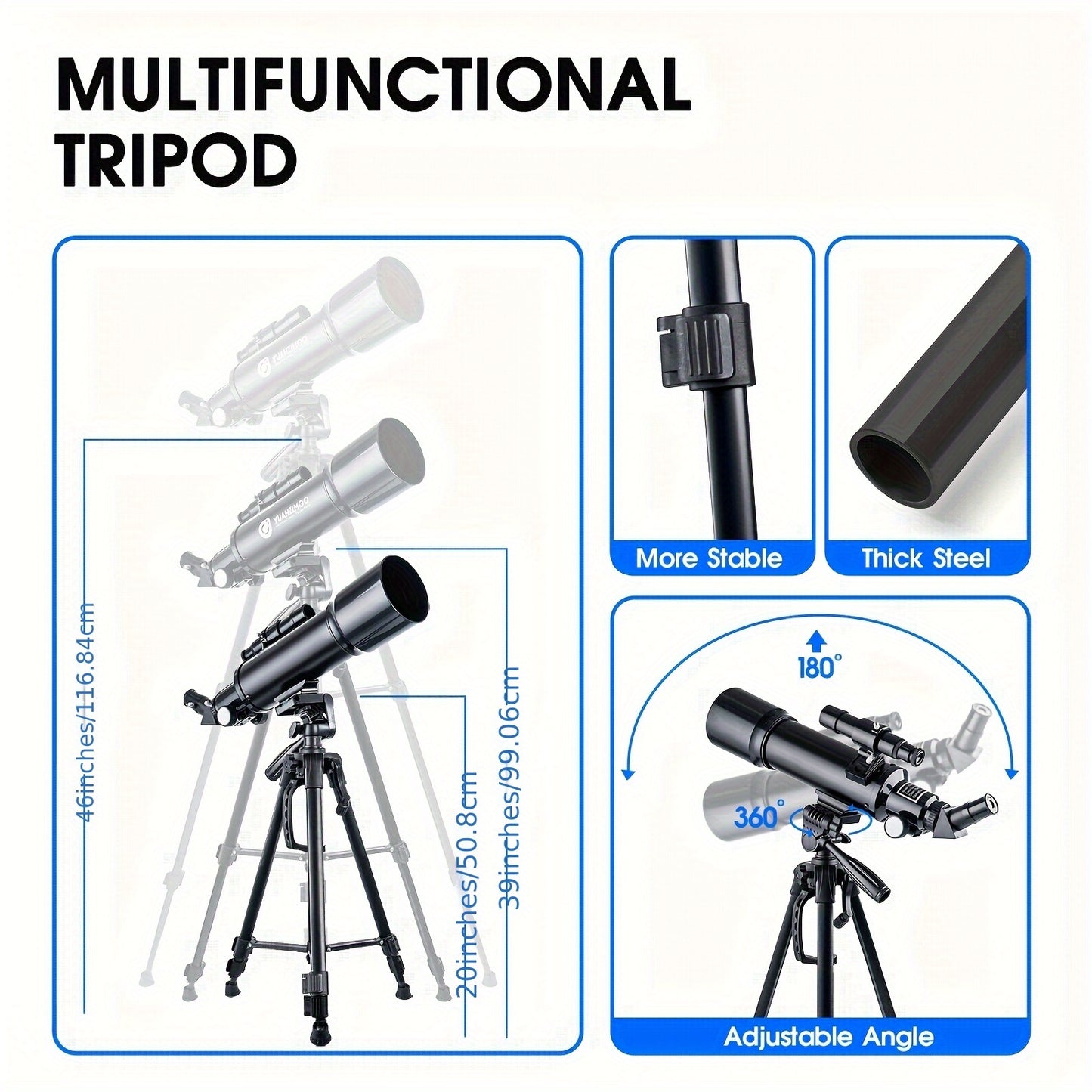 UBSSO Telescope For Adults High Powered 70 Mm Aperture 400 Mm Refractor Astronomical Portable Telescope For Adults Beginners With Tripod,Black
