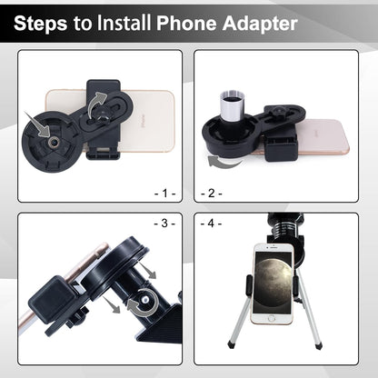 UBSSO Telescope for Adults Kids, 70mm Aperture Astronomical Refractor Telescopes for Astronomy Beginners (15X-150X), 300mm Portable Telescope,White