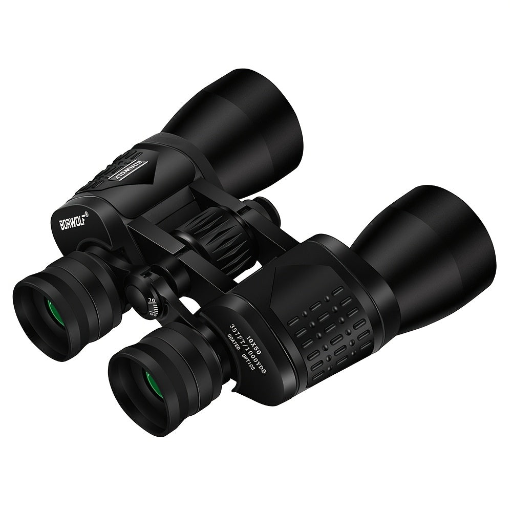 UBSSO 10X50 High Definition Binoculars,Center Focus, Rubber Material,with 50mm Objective Lens, for Travel,Concerts, and Adventure Scenery, Black