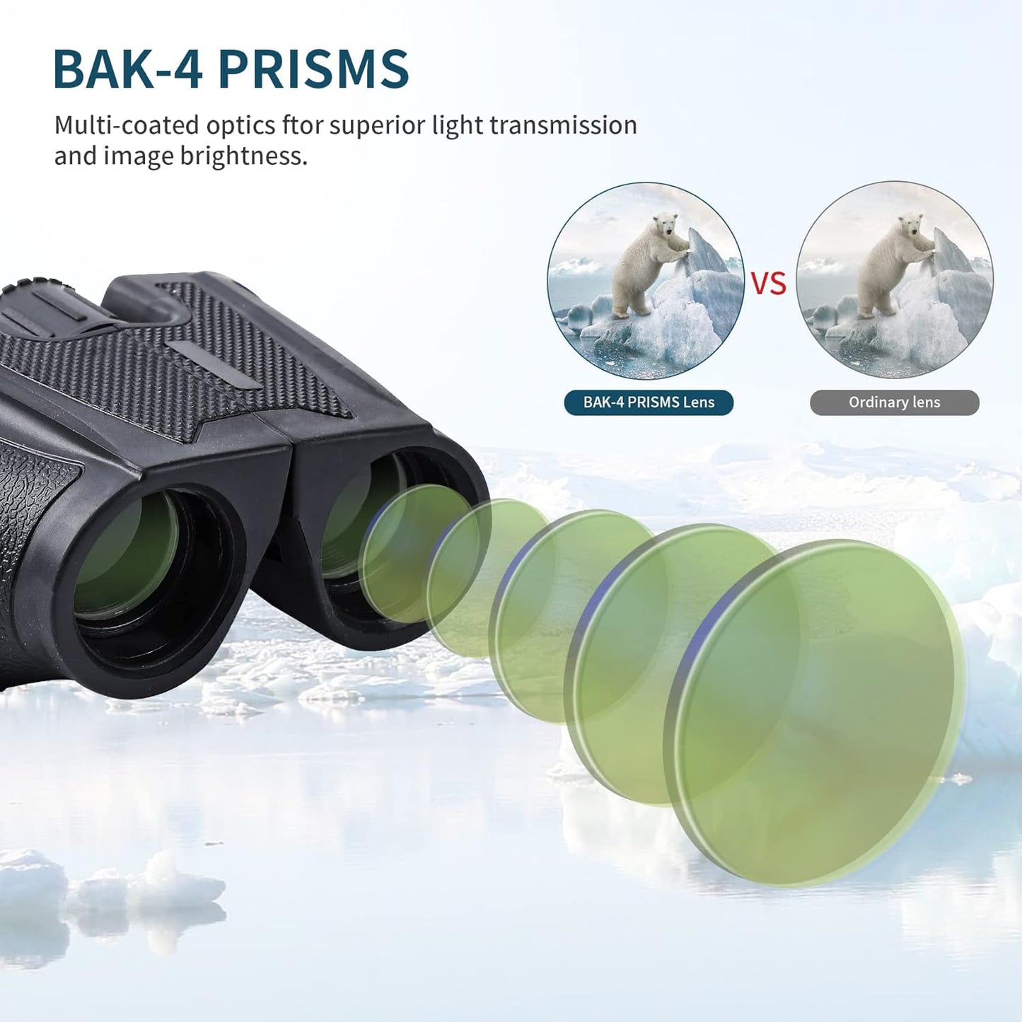 UBSSO 12x25 Binoculars High-Definition High-Power Low-Light Adult Outdoor Non-Infrared for Bird Watching Concerts, Hunting and Sport Games