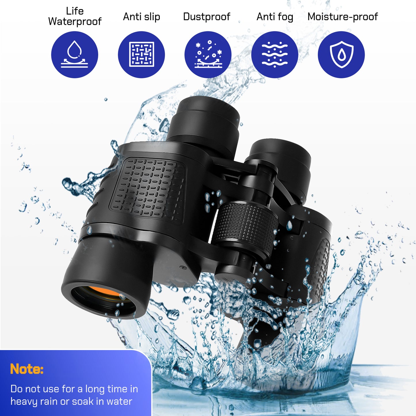 High Powered 80x80 Binoculars for Adults, HD Vision with 50mm Large Lens for Bird Watching, Hunting & Stargazing