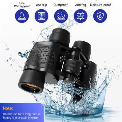 High Powered 80x80 Binoculars for Adults, HD Vision with 50mm Large Lens for Bird Watching, Hunting & Stargazing