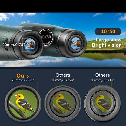 UBSSO Binoculars with 10x50 HD Adult Binoculars, Large Field Binoculars With Clear Low Light Vision, Lightweight Binoculars For Bird Watching,Green