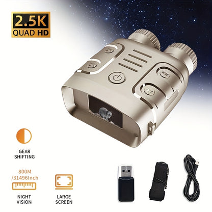 UBSSO Lens 2.5K Binoculars Goggles HD 10X Zoom, Day Use 800m Range, Photo Video Recording for Hunting,Fishing,Camping with 2.4" Screen,Green