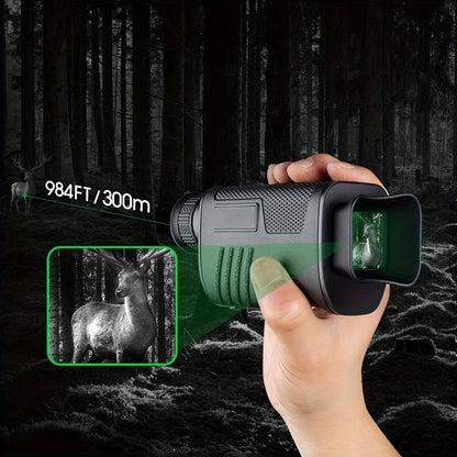UBSSO Digital Infrared Vision Monocular Telescope 4K Digital Infrared with 2" Larger Screen, 8X Digital Zoom, Gray for  Hunting,Fishing,Camping, Black