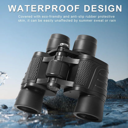 UBSSO 80x80 HD Binoculars for Adults, Waterproof  Fogproof with BAK-4 Prism Fully Multi-Coated Lens, for Bird Watching, Hunting, Travel，Black