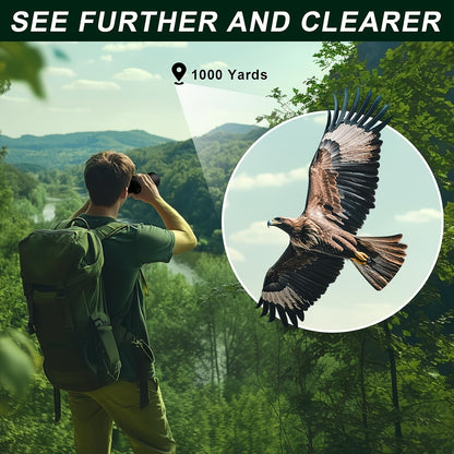 UBSSO 10x50 Powerful Binoculars Telescope HD Professional Zoom for Bird Watching and Watching Moon Moon Crater,cruising, and travel telescope,Black