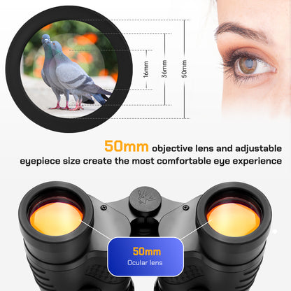 High Powered 80x80 Binoculars for Adults, HD Vision with 50mm Large Lens for Bird Watching, Hunting & Stargazing