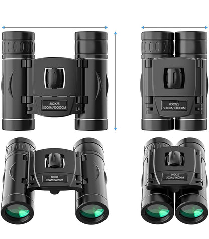 800X25 Binocular for Adults with BAK4 Prism Lens High Powered Mini Pocket Binoculars Telescope for Bird Watching, Hunting, Concert, Theater, Opera, Traveling, Sightseeing