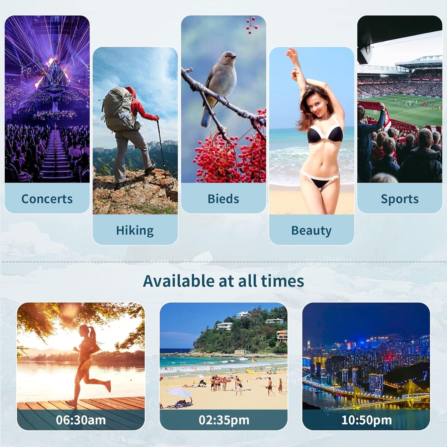 UBSSO 12x25 Binoculars High-Definition High-Power Low-Light Adult Outdoor Non-Infrared for Bird Watching Concerts, Hunting and Sport Games