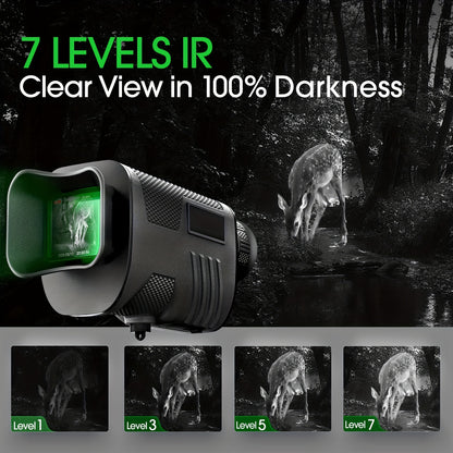 UBSSO Digital Infrared Vision Monocular Telescope 4K Digital Infrared with 2" Larger Screen, 8X Digital Zoom, Gray for  Hunting,Fishing,Camping, Green