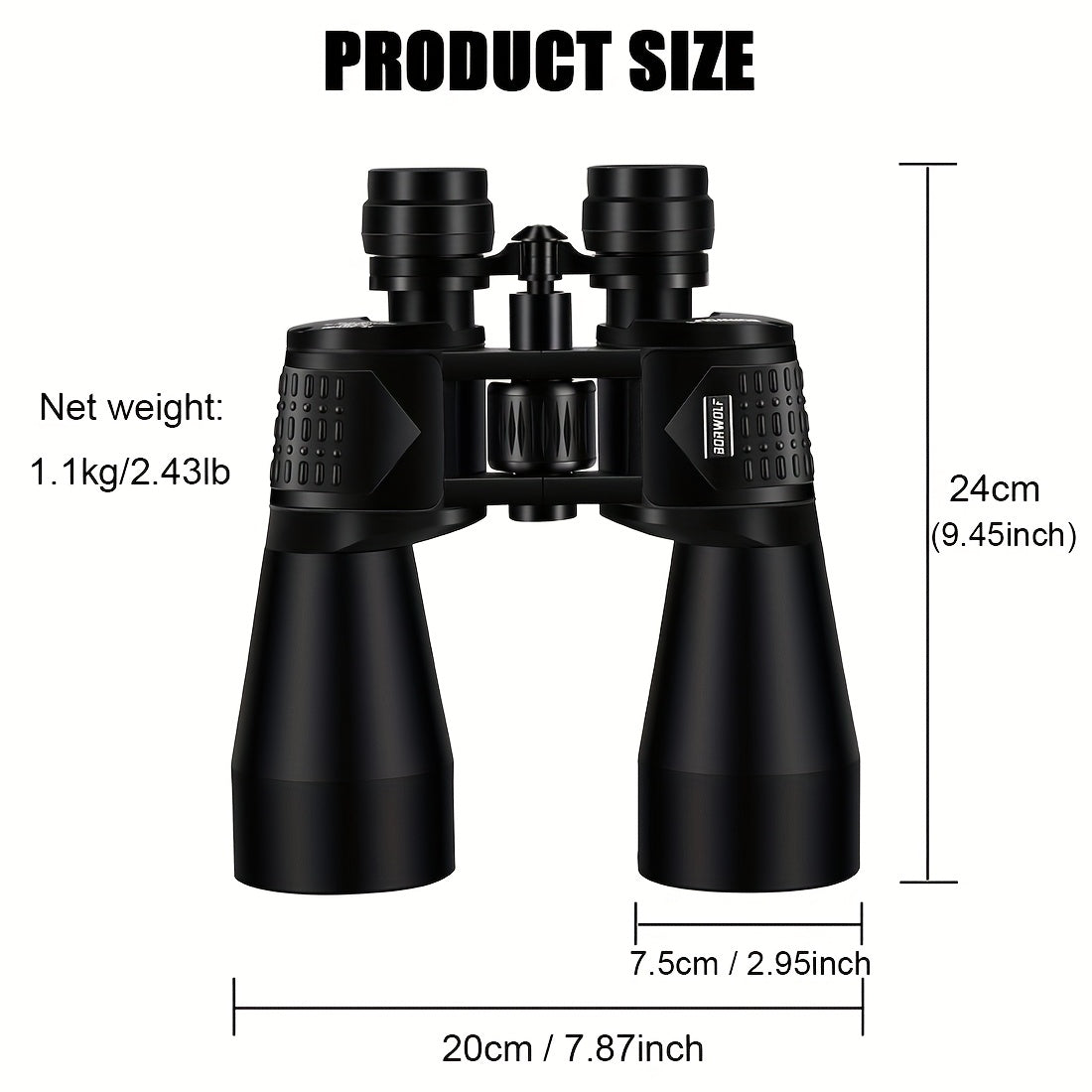 UBSSO 10x50 Powerful Binoculars Telescope HD Professional Zoom for Bird Watching and Watching Moon Moon Crater,cruising, and travel telescope,Black