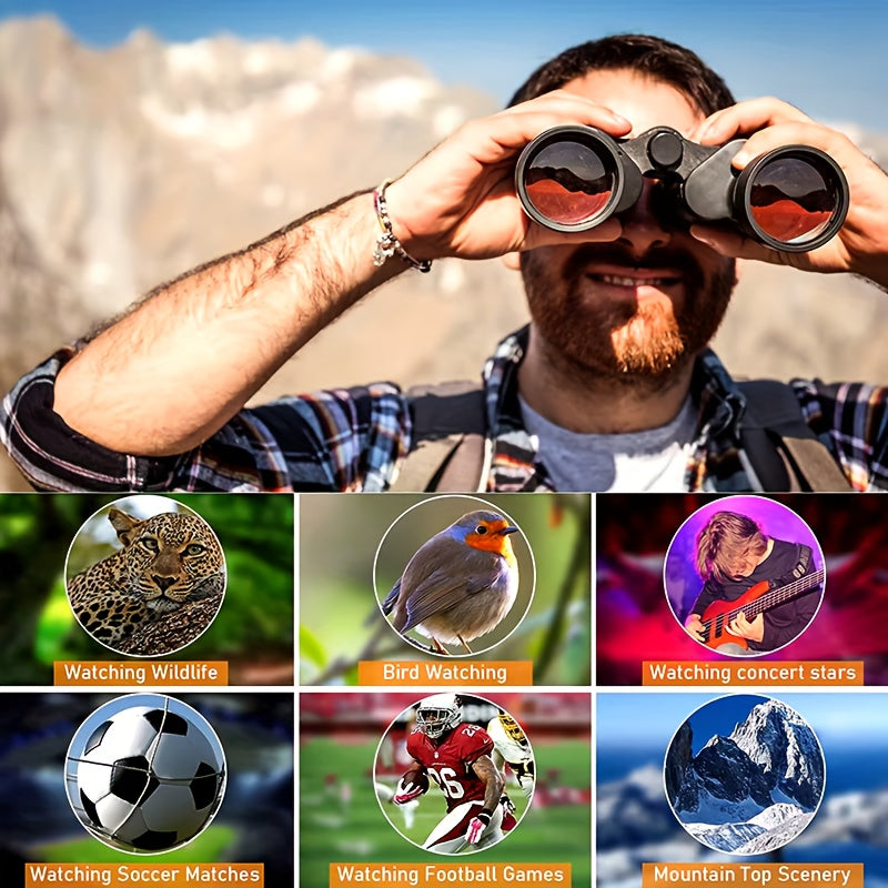 10x42 HD adult binoculars,large field binoculars with clear low light vision,binoculars for bird watching, cruising, and travel telescope,Black