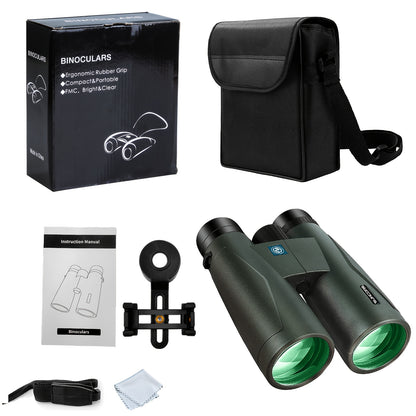 UBSSO Binoculars with 10x50 HD Adult Binoculars, Large Field Binoculars With Clear Low Light Vision, Lightweight Binoculars For Bird Watching,Green