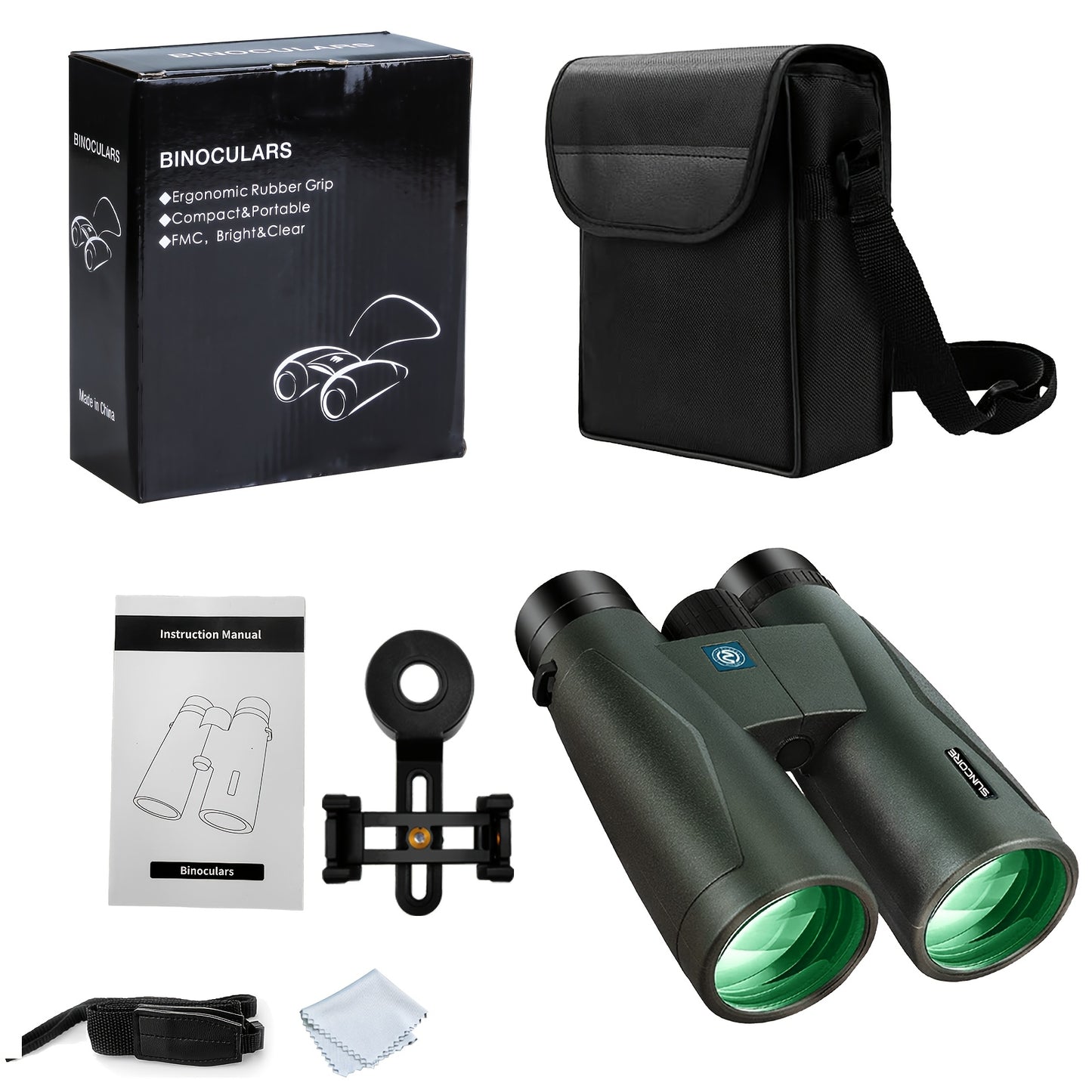 10x42 HD adult binoculars,large field binoculars with clear low light vision,binoculars for bird watching, cruising, and travel telescope,Black