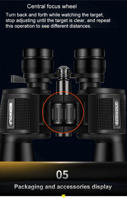 UBSSO 10X50 High Magnification HD Professional Zoom Binoculars Telescope for Bird Watching and Hunting,camping, exploration, shooting, fishing,Black