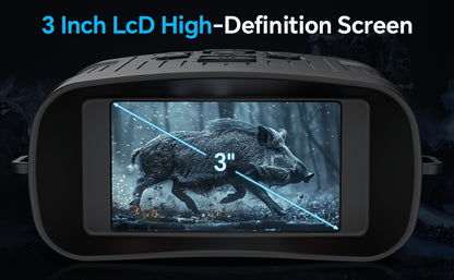 UBSSO 10X25 Binoculars Infrared Binoculars with HD Screen & 32GB Card, Capture Crisp Photo & Video, for Hunting, Camping, Apocalypse Gear,Black