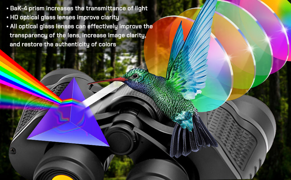 High Powered 80x80 Binoculars for Adults, HD Vision with 50mm Large Lens for Bird Watching, Hunting & Stargazing