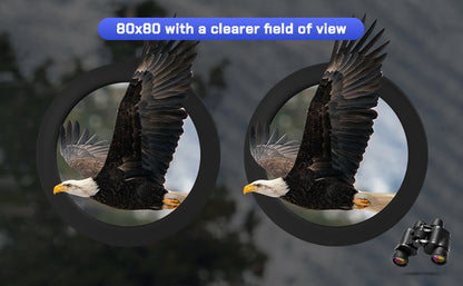 High Powered 80x80 Binoculars for Adults, HD Vision with 50mm Large Lens for Bird Watching, Hunting & Stargazing