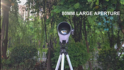 UBSSO Astronomical Telescope for Adults - 80mm Aperture 600mm Focal Length Refractor with Fully Multi-Coated Optics, 180x Max Magnification